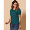 imageAllegra K Womens Peter Pan Collar Shirt Vintage 1950s Polka Dots BlouseBlue Green White