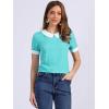 imageAllegra K Womens Peter Pan Collar Shirt Vintage 1950s Polka Dots BlouseLake Blue