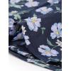 imageAllegra K Womens Peter Pan Collar Shirts Button Front Vintage Floral Blouse TopDark Blue