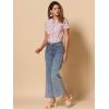 imageAllegra K Womens Peter Pan Collar Shirts Button Front Vintage Floral Blouse TopLight Pink