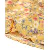 imageAllegra K Womens Peter Pan Collar Shirts Button Front Vintage Floral Blouse TopYellow