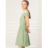 imageAllegra K Womens Peter Pan Collar Short Sleeves Contrast ALine Polka Dots DressGreen