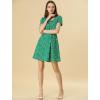imageAllegra K Womens Printed Dress Summer 2025 Casual Square Neck Short Sleeve Fit and Flare DressesGreenfloral