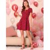 imageAllegra K Womens Printed Dress Summer 2025 Casual Square Neck Short Sleeve Fit and Flare DressesRedheart