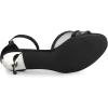 imageAllegra K Womens Rhinestone Mesh Kitten Heels SandalsBlack