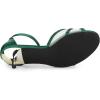 imageAllegra K Womens Rhinestone Mesh Kitten Heels SandalsDark Green