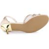 imageAllegra K Womens Rhinestone Mesh Kitten Heels SandalsNude