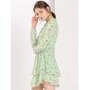 imageAllegra K Womens Ruffled Floral Smocked Waist Layered Tiered Chiffon DressGreen