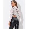 imageAllegra K Womens SemiSheer Sexy Blouse Heart Print Crop Tops Cocktail Party Mesh TopBlackwhite