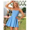 imageAllegra K Womens Sexy Strapless Party Dress Sweetheart Neck Off Shoulder Sleeveless Halloween Mini DressDenim Blue
