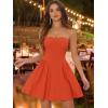 imageAllegra K Womens Sexy Strapless Party Dress Sweetheart Neck Off Shoulder Sleeveless Halloween Mini DressOrange