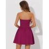 imageAllegra K Womens Sexy Strapless Party Dress Sweetheart Neck Off Shoulder Sleeveless Halloween Mini DressPurple Red