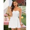 imageAllegra K Womens Sexy Strapless Party Dress Sweetheart Neck Off Shoulder Sleeveless Halloween Mini DressWhite