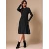 imageAllegra K Womens Sweater Dress Long Sleeve A Line Tie Waist Ribbed Knit DressesBlack