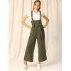 imageAllegra K Womens Wide Leg Overalls Loose Fit Belted High Waist Suspenders JumpsuitsArmy Green