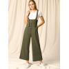 imageAllegra K Womens Wide Leg Overalls Loose Fit Belted High Waist Suspenders JumpsuitsArmy Green
