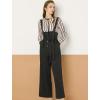 imageAllegra K Womens Wide Leg Overalls Loose Fit Belted High Waist Suspenders JumpsuitsBlack