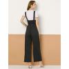imageAllegra K Womens Wide Leg Overalls Loose Fit Belted High Waist Suspenders JumpsuitsBlack