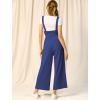 imageAllegra K Womens Wide Leg Overalls Loose Fit Belted High Waist Suspenders JumpsuitsBlue
