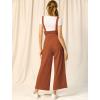 imageAllegra K Womens Wide Leg Overalls Loose Fit Belted High Waist Suspenders JumpsuitsBrown