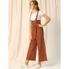imageAllegra K Womens Wide Leg Overalls Loose Fit Belted High Waist Suspenders JumpsuitsBrown