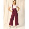 imageAllegra K Womens Wide Leg Overalls Loose Fit Belted High Waist Suspenders JumpsuitsBurgundy