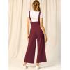 imageAllegra K Womens Wide Leg Overalls Loose Fit Belted High Waist Suspenders JumpsuitsBurgundy