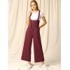 imageAllegra K Womens Wide Leg Overalls Loose Fit Belted High Waist Suspenders JumpsuitsBurgundy