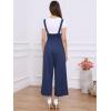 imageAllegra K Womens Wide Leg Overalls Loose Fit Belted High Waist Suspenders JumpsuitsDark Blue