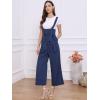 imageAllegra K Womens Wide Leg Overalls Loose Fit Belted High Waist Suspenders JumpsuitsDark Blue