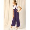 imageAllegra K Womens Wide Leg Overalls Loose Fit Belted High Waist Suspenders JumpsuitsDark Purple