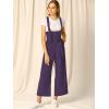 imageAllegra K Womens Wide Leg Overalls Loose Fit Belted High Waist Suspenders JumpsuitsDark Purple
