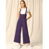 imageAllegra K Womens Wide Leg Overalls Loose Fit Belted High Waist Suspenders JumpsuitsDark Purple