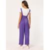 imageAllegra K Womens Wide Leg Overalls Loose Fit Belted High Waist Suspenders JumpsuitsGrape