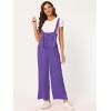 imageAllegra K Womens Wide Leg Overalls Loose Fit Belted High Waist Suspenders JumpsuitsGrape