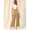 imageAllegra K Womens Wide Leg Overalls Loose Fit Belted High Waist Suspenders JumpsuitsKhaki