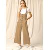 imageAllegra K Womens Wide Leg Overalls Loose Fit Belted High Waist Suspenders JumpsuitsKhaki