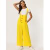 imageAllegra K Womens Wide Leg Overalls Loose Fit Belted High Waist Suspenders JumpsuitsLight Yellow