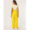 imageAllegra K Womens Wide Leg Overalls Loose Fit Belted High Waist Suspenders JumpsuitsLight Yellow