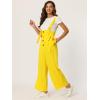 imageAllegra K Womens Wide Leg Overalls Loose Fit Belted High Waist Suspenders JumpsuitsLight Yellow