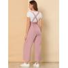 imageAllegra K Womens Wide Leg Overalls Loose Fit Belted High Waist Suspenders JumpsuitsPink