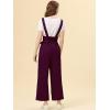 imageAllegra K Womens Wide Leg Overalls Loose Fit Belted High Waist Suspenders JumpsuitsPurplish Red