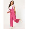 imageAllegra K Womens Wide Leg Overalls Loose Fit Belted High Waist Suspenders JumpsuitsRose Red