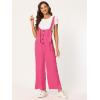 imageAllegra K Womens Wide Leg Overalls Loose Fit Belted High Waist Suspenders JumpsuitsRose Red