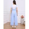 imageAllegra K Womens Wide Leg Overalls Loose Fit Belted High Waist Suspenders JumpsuitsSky Blue