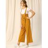imageAllegra K Womens Wide Leg Overalls Loose Fit Belted High Waist Suspenders JumpsuitsYellow