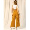 imageAllegra K Womens Wide Leg Overalls Loose Fit Belted High Waist Suspenders JumpsuitsYellow