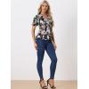 imageAllegra K Womens Wrap Peplum Top Blouse 2025 Summer Floral Short Sleeve Ruffle V Neck Belted ShirtsBlackfloral