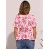imageAllegra K Womens Wrap Peplum Top Blouse 2025 Summer Floral Short Sleeve Ruffle V Neck Belted ShirtsPink Floral