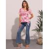 imageAllegra K Womens Wrap Peplum Top Blouse 2025 Summer Floral Short Sleeve Ruffle V Neck Belted ShirtsPink Floral
